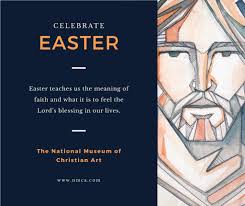 Easter Day celebration in museum of Christian art Online Facebook Post  Template