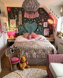 This Small Dorm Room Ideal For Girls Is Definitely Not Short On Style With A Gorgeous Colorful Tape Bohemian Bedroom Design Chic Bedroom Design Bedroom Design