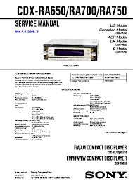 (in addition to this, the necessary note is printed ic2 ia. Sony Cdx Ra650 Cdx Ra700 Cdx Ra750 Service Manual View Online Or Download Repair Manual