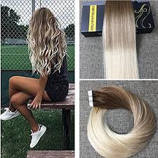 Here are seventeen fun and creative ombre styles for hair. Ugeat 18inch Tape In Real Hair Extentions Full Head Remy Hair Extensions Balayage Ombre Hair Extensions Dark Brown 6 Fading To Light Blonde 60 Glue In Hair Extensions Brigitte Bardot French