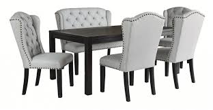 Find great deals on dining room sets at kohl's today! Jeanette Dining Table And 4 Chairs And Bench D702 01 4 08 25 Dining Room Groups Price Busters Furniture