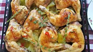 Horneado y presentación final del pollo asado. Pollo Asado Al Tomillo La Cocina De Masito