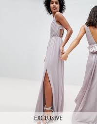 Tfnc Pleated Maxi Bridesmaid Dress With Back Detail Maxi Bridesmaid Dresses Maxi Dress Prom Bridesmaid Dresses