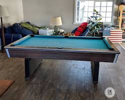 Finished Installing This 7 Foot One Piece Slate Delta Pool Table In Villa Park 35 Years Old And Still Has Good Pool Table Black Tv Stand Villa Park