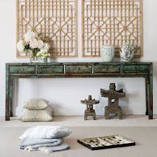Distressed Five Drawer Console Table Pretty Chinese Long Console Table Finished In A Distresse Decoracion Oriental Decoraciones Asiaticas Muebles Orientales