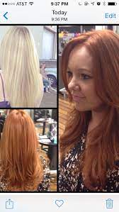 Before And After Of My Hair From Light Blonde To Red Red Blonde Hair Hair Makeover Hair