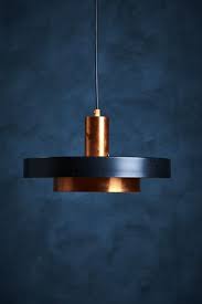 This 6 light fixture has frosted satin white, ribbed shades. This Danish Copper Pendant Lamp With A Black Shade Would Be A Nice Addition To Any Modern Environment Copper Pendant Lights Copper Lighting Copper Lamps