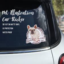French Bulldog Stickers Frenchie On Board Car Stickers Vinyl Decal Bumper Stickers Dog Decal Custom Anim Dog Bumper Stickers Dog Stickers Custom Vinyl Stickers