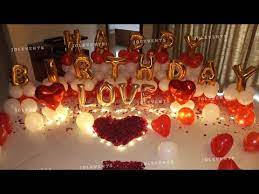 Our amazing room decoration services are just a click or call away that will be planned according to your. Birthday Surprise Room Decoration On Boyfriends Birthday Romantic Decoration Balloon Decoration Youtube