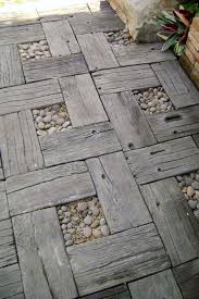 Wood Grain Concrete Pavers Concrete Pavers Backyard Garden Paths