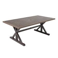 Better Homes Gardens Axel Farmhouse Patio Dining Table With Trestle Base Walmart Com Patio Dining Farmhouse Patio Resin Patio Furniture