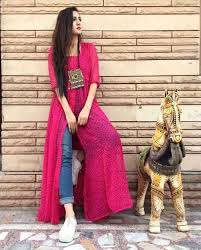 Tribal Chiffon Dress Mix And Match Summer Casual Wear Just Trendy Girls Long Kurti Designs Dress Indian Style Kurti Designs Party Wear