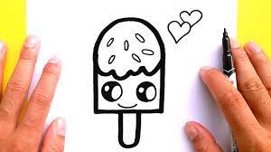 Easy step by step how to draw cute drawing tutorials for kids. How To Draw Cute Ice Cream For Valentine S Day Draw Cute Things Valentines Day Drawing Cute Drawings Cute Easy Drawings