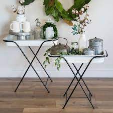 $68.99 ($34.50 per item) 246. Pretty Metal Tray Tables Set Of 2 Tray Table Accent Table Sets Tv Tray Table