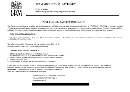 Be free to use the essay samples we have cover letter for postdoc application to find the necessary inspiration and borrow the techniques of our experts. Post Doc At The Faculty Of Biology