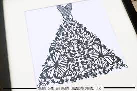 Download Wedding Dress Svg Dxf Eps Files By Digital Gems Thehungryjpeg Com