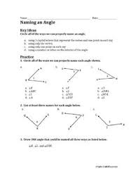 Naming angles worksheets naming angles worksheets provide adequate practice beginning with using three points to name an angle, followed by familiarizing students of grade 4 and grade 5 with the 4 ways to name an angle to augment skills. Naming An Angle Worksheet By Taylor J S Math Materials Tpt