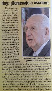 ESCRITOR RÓGA HOMENAJEÓ A RAMIRO DOMÍNGUEZ
