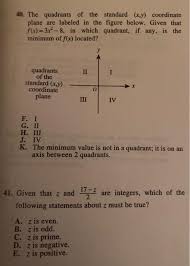 The four quadrants are labeled counterclockwise using roman numerals, starting in the upper right section of the graph. Solved 40 The Quadrants Of The Standard X Y Coordinate Chegg Com