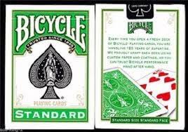A standard deck of 52 cards has 13 cards in each of four suits. 14 45 Bicycle Green Back Deck Playing Cards Standard Size Face Uspcc Ebay Collectibles Cards Bicycle Playing Cards Playing Cards