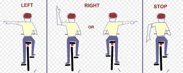 Point with arm and finger toward first car. Bike Hand Signals Learn The Basics