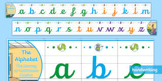 This classroom supply staple is a smart way to visually show students what each letter looks like in cursive. Continuous Cursive Alphabet Letter Line Ks1