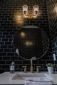 Black And Gold Tiles Bathroom Becki Owens Project Reveal Modern Black Tile Bathroom Black Tile Bathrooms Trendy Bathroom Tiles Bathroom Interior Design