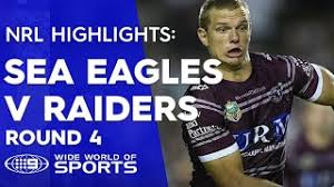 Join the roar for live scores and a blog of the match, starting at 4. Nrl Highlights Manly Sea Eagles V Canberra Raiders Round 4 Youtube