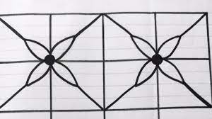 رسم زخرفة بسيطة وسهلة علي شكل ورد رقم 164 youtube