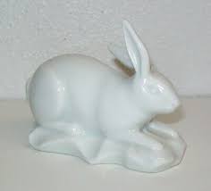 Vintage ceramic bunny rabbit figurines pair set of 2 brown red eyes made japan. Vintage Rabbit Figurine White Bunny Ceramic Rabbit 1 Art Collectibles Figurines Knick Knacks Delage Com Br
