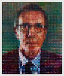 Close also created photo portraits using a very large format camera. Chuck Close Pace Gallery