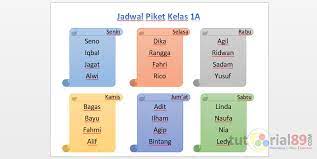 Pada dasarnya membuat jadwal yang unik dan reatif itu sangat mudah jika ada niat. Cara Membuat Jadwal Piket Dengan Microsft Word Video Tutorial89