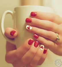 Here's another simple yet cute nail art, which is super easy to achieve! Simply In Love Heart Nail Designs Valentines Nails Nails