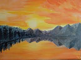 See more ideas about sunrise painting, painting, sunrise. Artstation Mountain Classic Simple Sunrise Acrylic Painting Klier Sheed