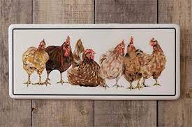 Farm Chickens Metal Wall Decor This Metal Sign Features A Reproduced Painting Of Six Colorful Farmhouse C Farm Wall Decals Metal Wall Decor Painted Chickens