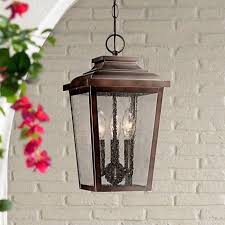 Irvington Manor 15 1 2 High Bronze Outdoor Hanging Light 2n100 Lamps Plus Hanging Porch Lights Hanging Lights Lantern Light Fixture
