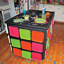 80 8217 S Magic Cube Table Idea Orientaltrading Com 80s Party Decorations 80s Theme Party 80s Birthday Parties