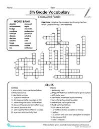 Crossword Puzzles Can Be A Great Tool For Building Vocabulary Use This Fifth Grade Vocabulary Crossword Puzzl Crossword Puzzle Homeschool Worksheets Crossword