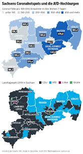 Bei den wählern unter 30 jahren muss sie sich allerdings der afd geschlagen geben. Corona Zahlen Am Schlimmsten In Afd Hochburgen In Sachsen Regional Bild De