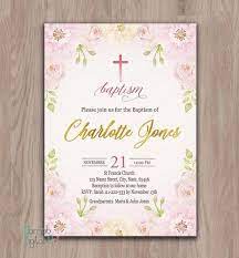 D0221 Welcome To My Shop This Listing Is For A Personalized Image Of The Floral Pink Soft Colors Baptism Baptism Invitations Girl Baptism Girl Invitations