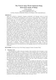 Look through examples of asal usul translation in sentences, listen to pronunciation and learn grammar. Pdf The Viral Of Anjay Word Indonesia Slang Literature Study Of Slang