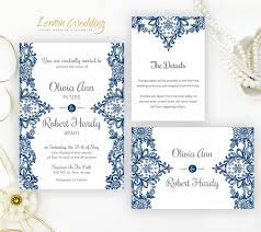 Printed Elegant Lace Wedding Invitation Set Cheap Wedding Etsy Royal Blue Wedding Invitations Wedding Invitation Sets Lace Wedding Invitations