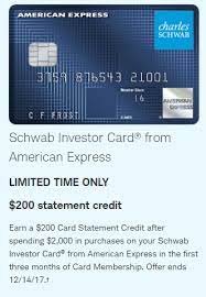 Charles schwab has been down the credit card road before. Schwab Investor Card From American Express 200 Sign Up Bonus Doctor Of Credit