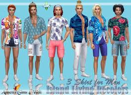 Artists' share photos and custom contents here. Island Living 3 Shirts For Men Recolors At Annett S Sims 4 Welt Sims 4 Updates