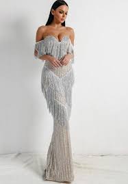 Scarlett Silver Fringe Gown Something She Likes Ball Gowns Womens Dresses Dresses