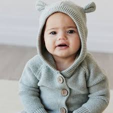 Jamie Kay Jack Bear Cardigan Mist Fleck