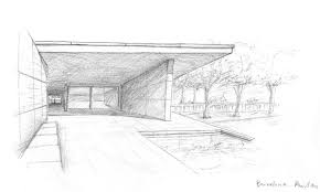 Mies van der rohe implemented two important basic principles of modern architecture with the pavilion chair barcelona the by mies van der rohe designed barcelona chair can still be found in countless waiting rooms of companies, law firms and public buildings today. Ludwig Mies Van Der Rohe German Pavilion Barcelona Pavillion Barcelona Pavilion Architecture Drawing