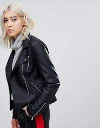 Only Leather Look Biker Jacket Veste Motard Veste En Cuir Veste