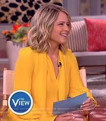 Sara S Yellow Eyelet Sleeve Mini Dress On The View Mini Dress With Sleeves Mini Dress Sara Haines