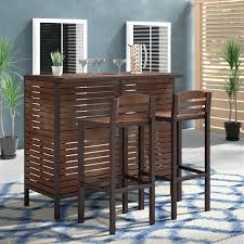 Whether You Re Enjoying Casual Cocktails By The Pool Or Serving Up Snacks During An At Home Happy Hour This Three Piece Bar Patio Bar Set Patio Bar Bar Table